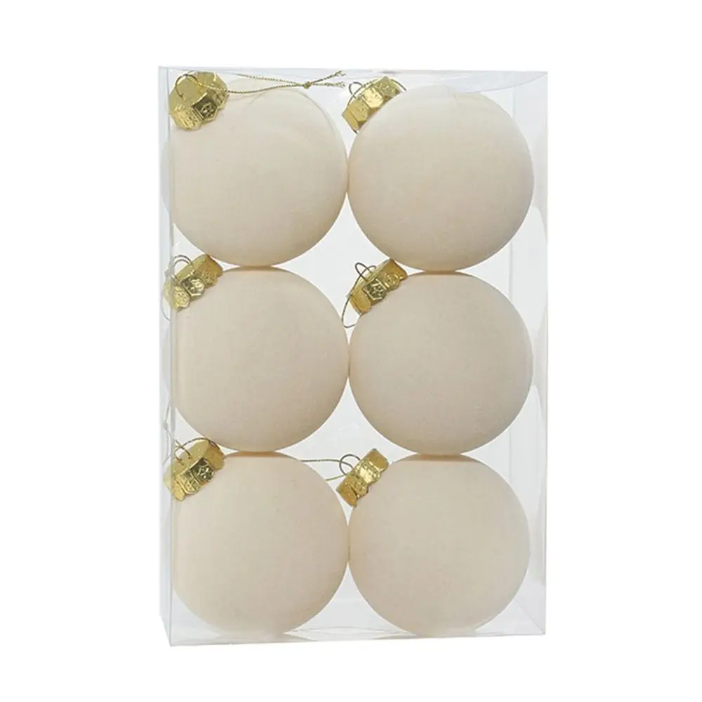 6-teiliges Set 8CM Größe Weihnachtskugel-Dekoration Plastik-Samtkugeln Bunte Christbaumkugeln Party-Hochzeitsgeschenke – Detail 2
