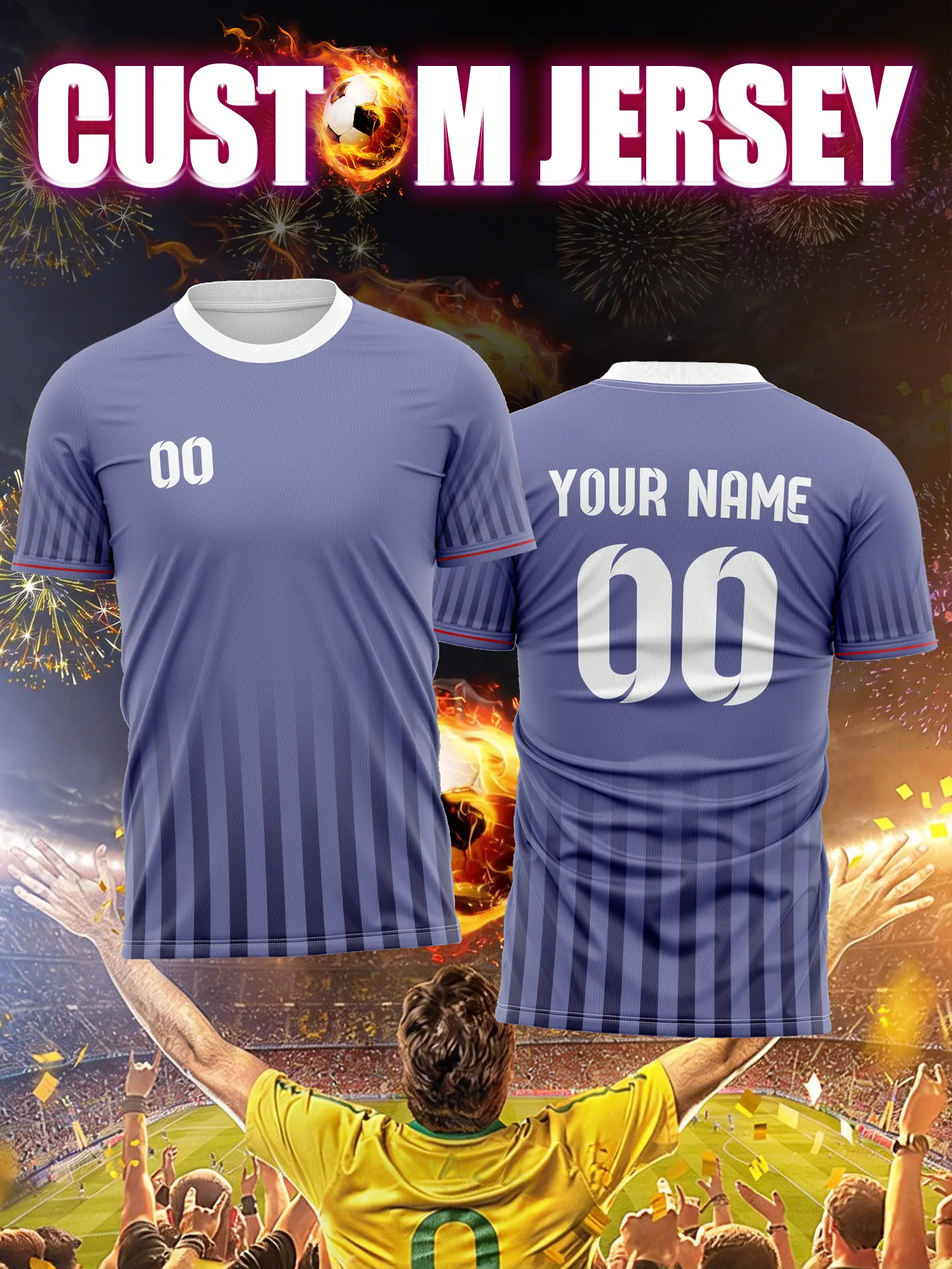 

Футбольная форма с индивидуальным изображением, номером и именем, полосатый градиентный комплект, современная комбинированная расцветка для футбольной команды