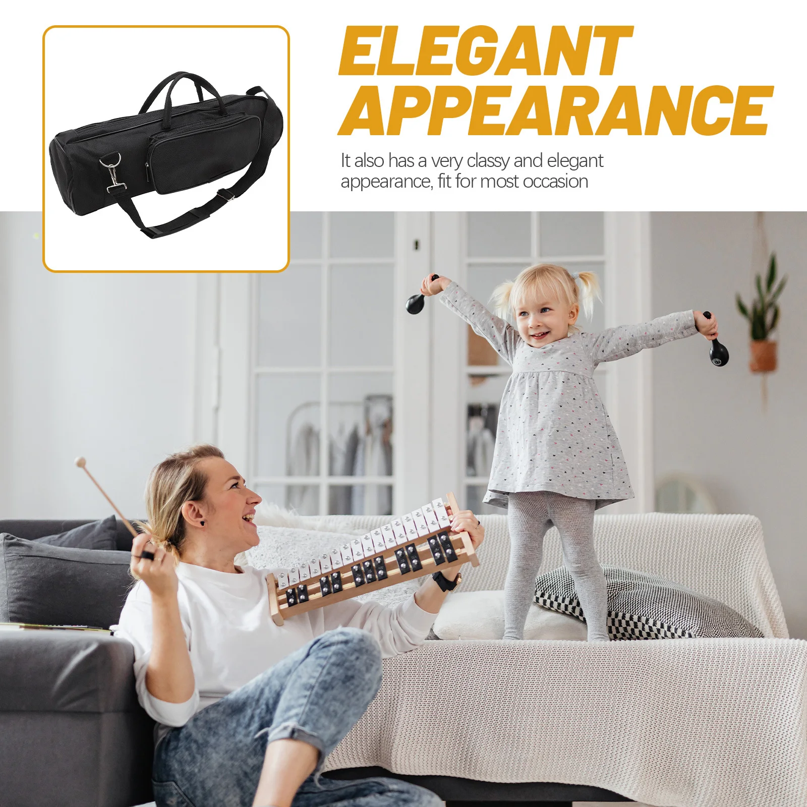 

Thicken Trumpet Shoulder Bag Durable Breathable Zipper Design Comfortable Cotton Lining Music Instrument Storage Carrying Pouch