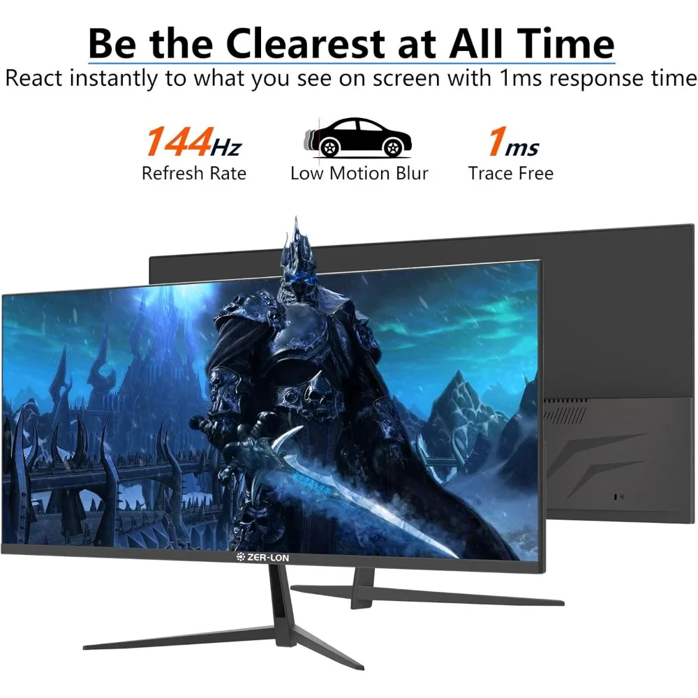 34 Inch Ultrawide Gaming Monitor, IPS 21:9 Ultra-WQHD 3440 x 1440P Computer Monitor, AMD FreeSync up to 144Hz 1ms