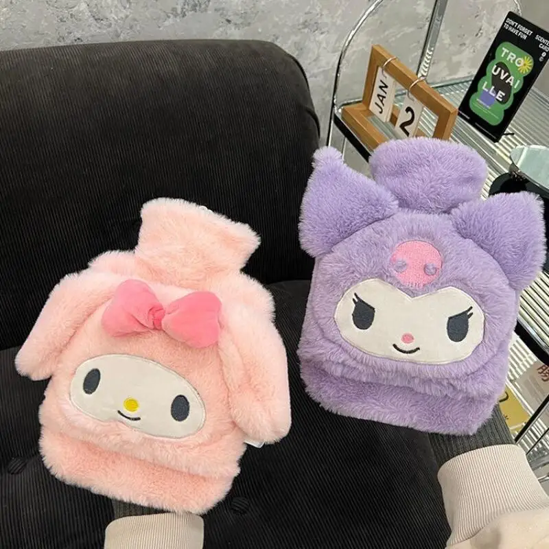 سانريوس Kawaii غطاء زجاجة الماء الساخن مرحبا كيتي فتاة زجاجة الماء الساخن غطاء مخملي جهاز تدفئة محمول بسيط الحلو طباعة الإبداعية #5