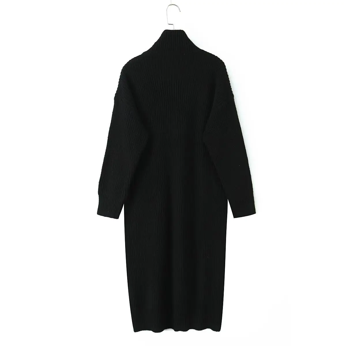 여성용 버튼 장식 스트리트 스타일 루즈핏 폴리에스터 섬유 롱 니트 스웨터 코트