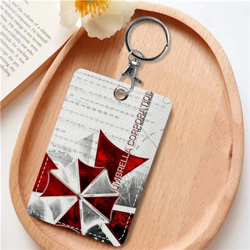 R-resident E-evil Umbrella Us TroopsS Style PU Access Card Holder With Keychain Executive Protection For Bank Card,Subway