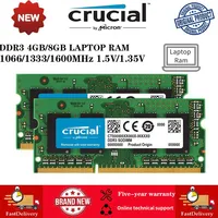 Crucial Laptop RAM ddr3 ddr3l 8gb 4gb 2gb 16GB 1600mhz 1333mhz 1066mhz Memoria SODIMM PC3-12800S PC3L