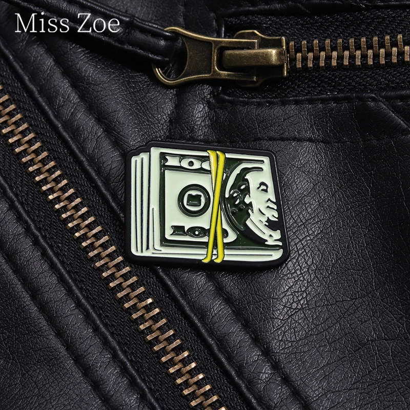 Golf Ball Marker Enamel Pin Funny Dollar Bill Creative Metal Brooch Lapel Jacket Badge Jewelry Gift Accessories For Best Friend