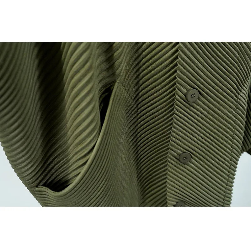 مياكي مطوي بدلة طويلة 2025 Plisse بدلة رجالية غير رسمية خريف جديد وصول سترة + السراويل تنوعا فضفاضة تناسب 2 قطعة مجموعة الملابس #5