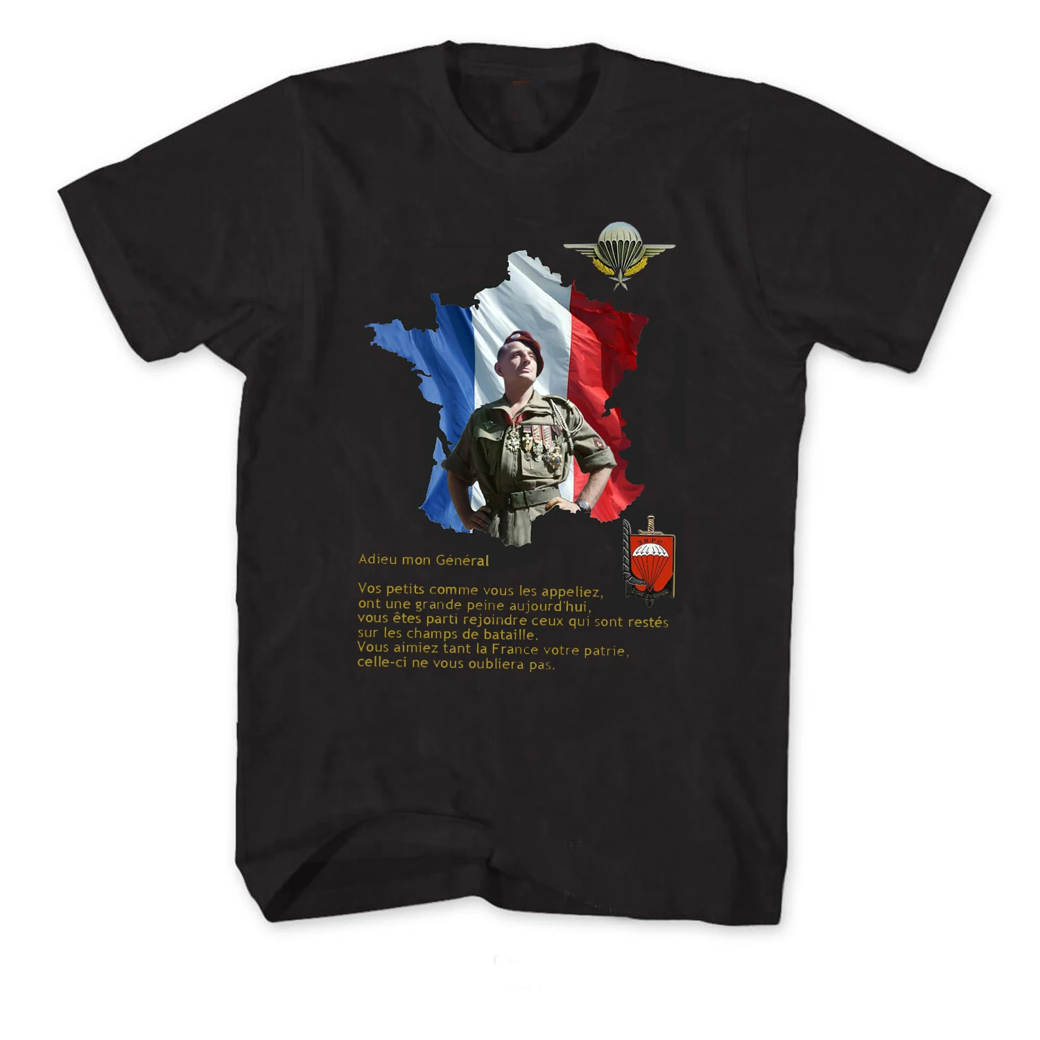 French Army General Marcel Bigeard Paratroopers T Shirt New 100% Cotton Short Sleeve O-Neck Casual Mens T-shirt