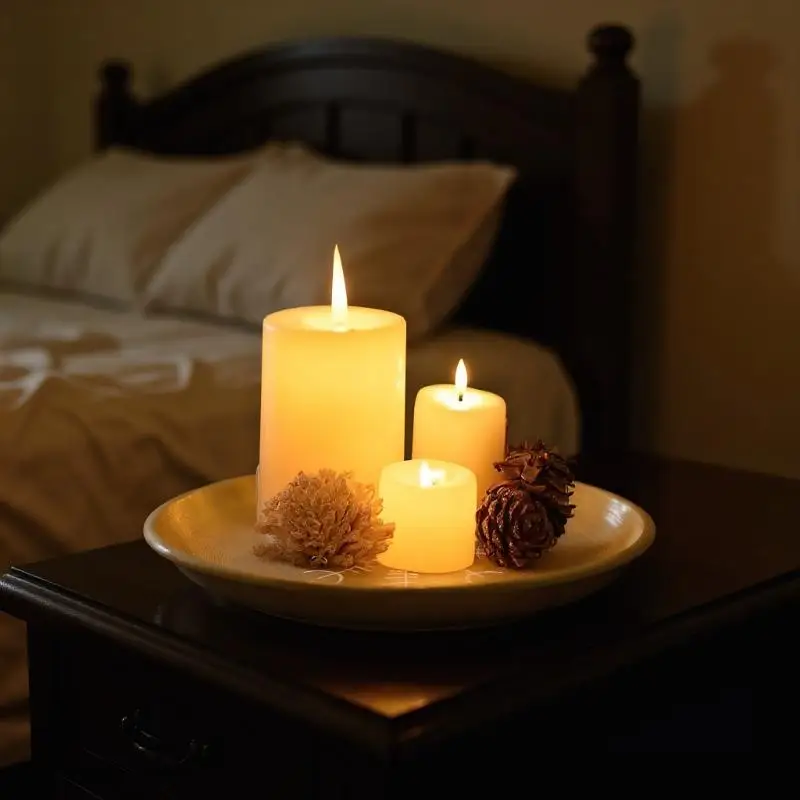 14cm Stainless Steel Plate Candlestick Ceremonial Ornament Engraving Plate Nordic Compass Crystal Storage Round Plate