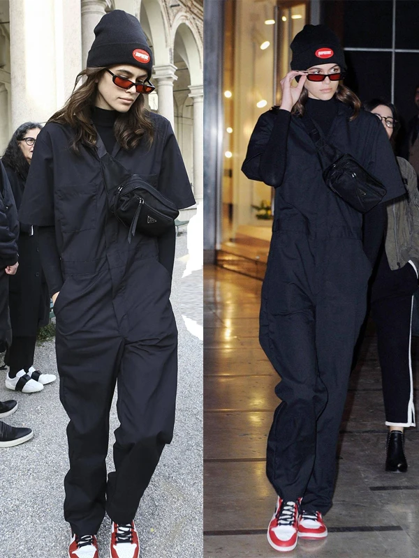 

Women's Street Sle Cotton Overall Pants Loose Fit ort Sve Trousers Casual Comfortable Breathable Workwear Jumpsuit