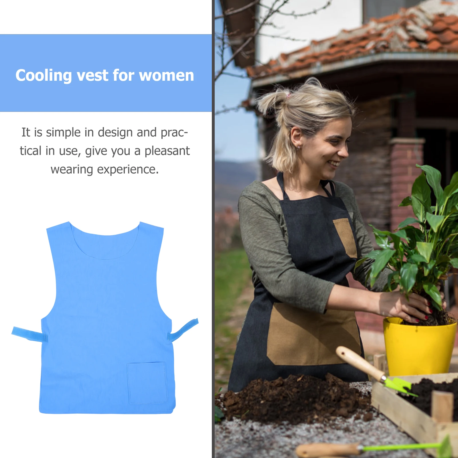 

1pc Cooling for Hot Weather Men Women Ice Vest Outdoor Camping Hiking Cycling Construction Lightweight Durable Vest Uniform