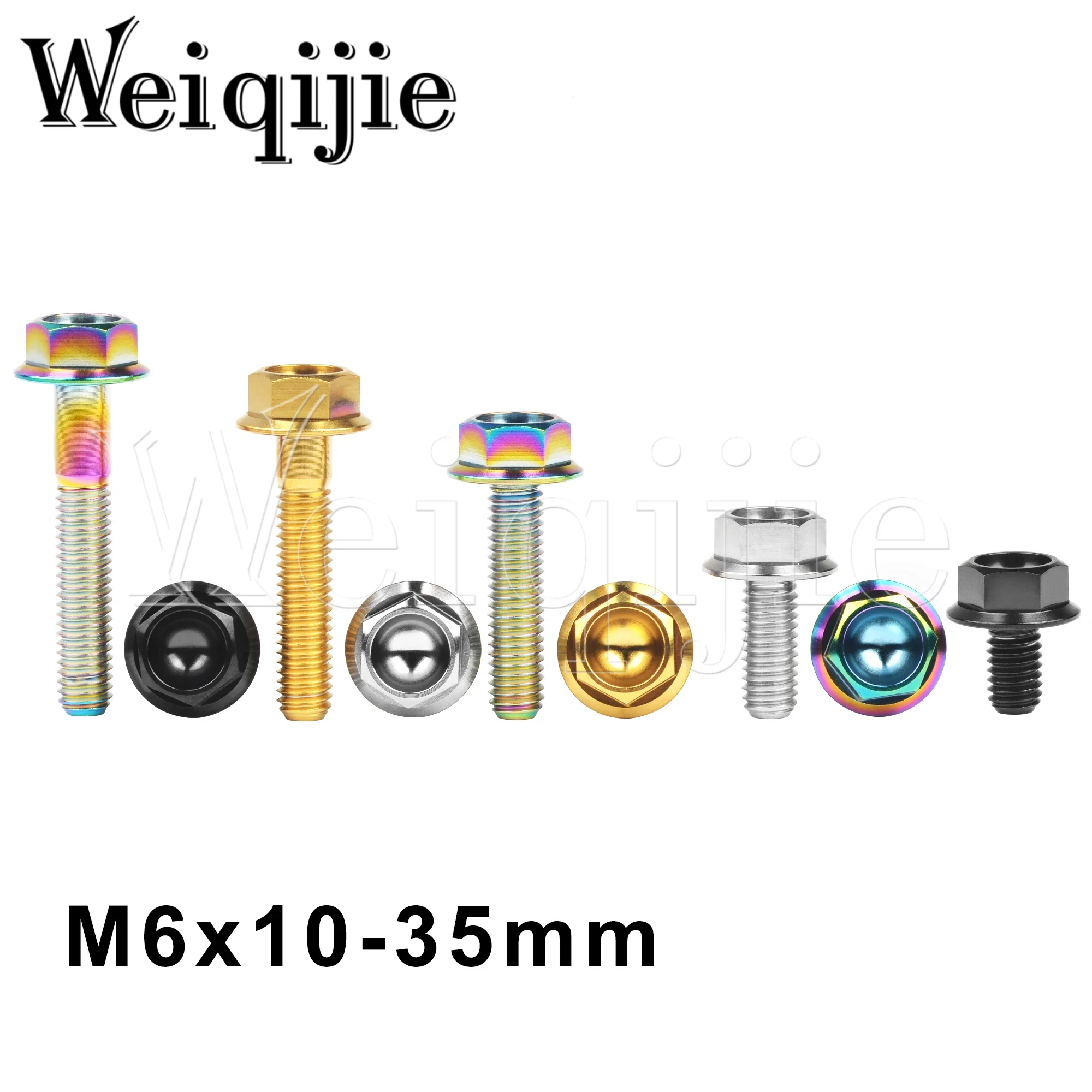 

Weiqijie Titanium Bolt M6x10/15/20/25/30/35mm Flange Head DIN6921 for Motorcycle Retrofit