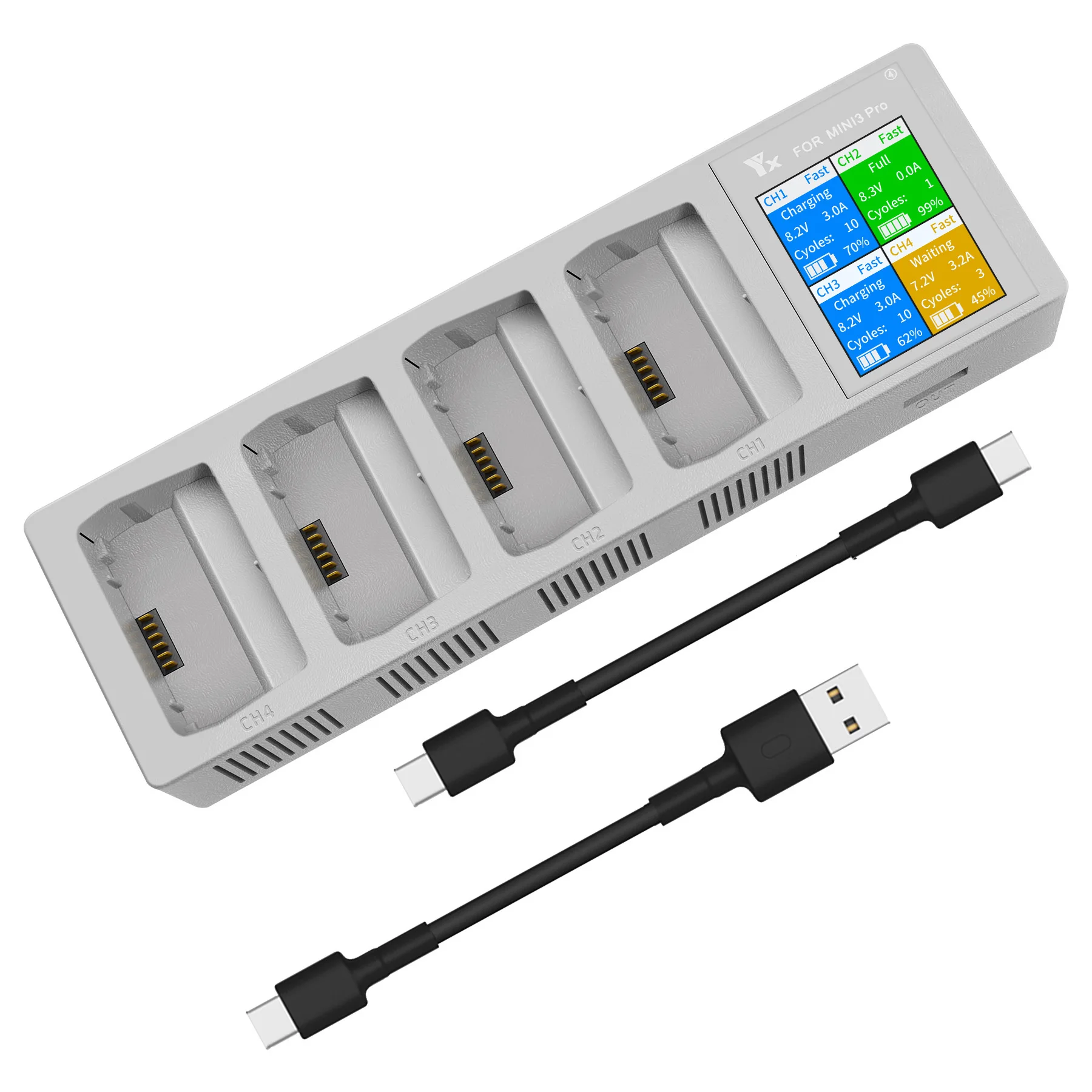 Cargador de concentrador de carga de batería YX, cargador rápido de batería de vuelo inteligente para DJI Mini 3/4 MINI 5 PRO, accesorios para Dron