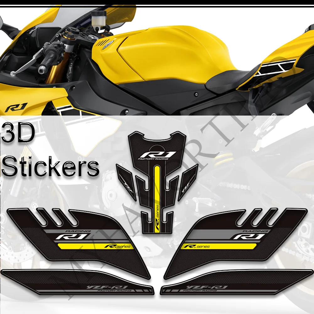 For YAMAHA YZF-R1 YZF R1 YZFR1 Tank Pad Grips Motorcycle Protector Stickers Decals 2015 2016 2017 2018 2019 2020 2021 2022