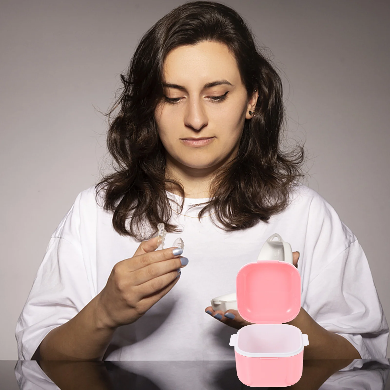 

Retainer Case Mouth Guard Protective Denture Storage Box Portable Lightweight Brace Box Travel Holder Multipurpose Use