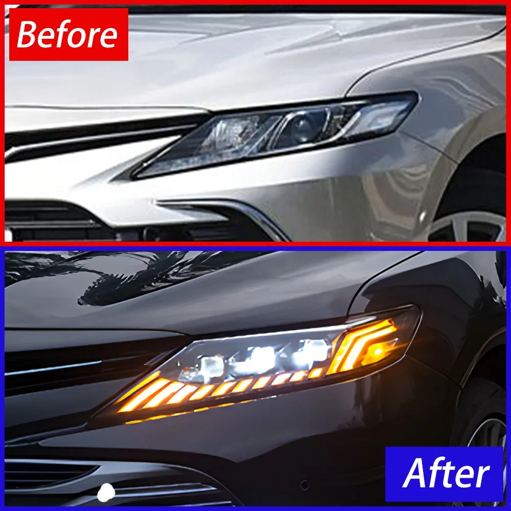Car Lamps For Toyota Camry 8th 2018-2023 LED Auto Headlights Assembly Upgrade High Quality Dynamic 3 Projector Accessories Lens