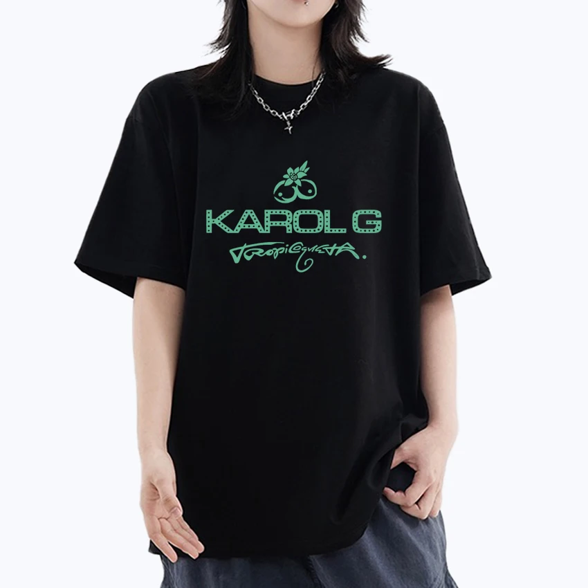 

Fashion Karol G Tropicoqueta 2025 New Album Graphic Oversized t-shirt 100% Cotton Men Women short sleeve T shirts Unisex Tops