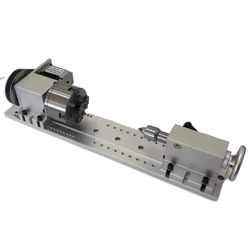 65mm Center Height 4 Axis CNC Rotary A Axis 3/4 Jaws 80mm 100mm Chuck Indexing Head with NEMA23 Motor for Engraving Machine