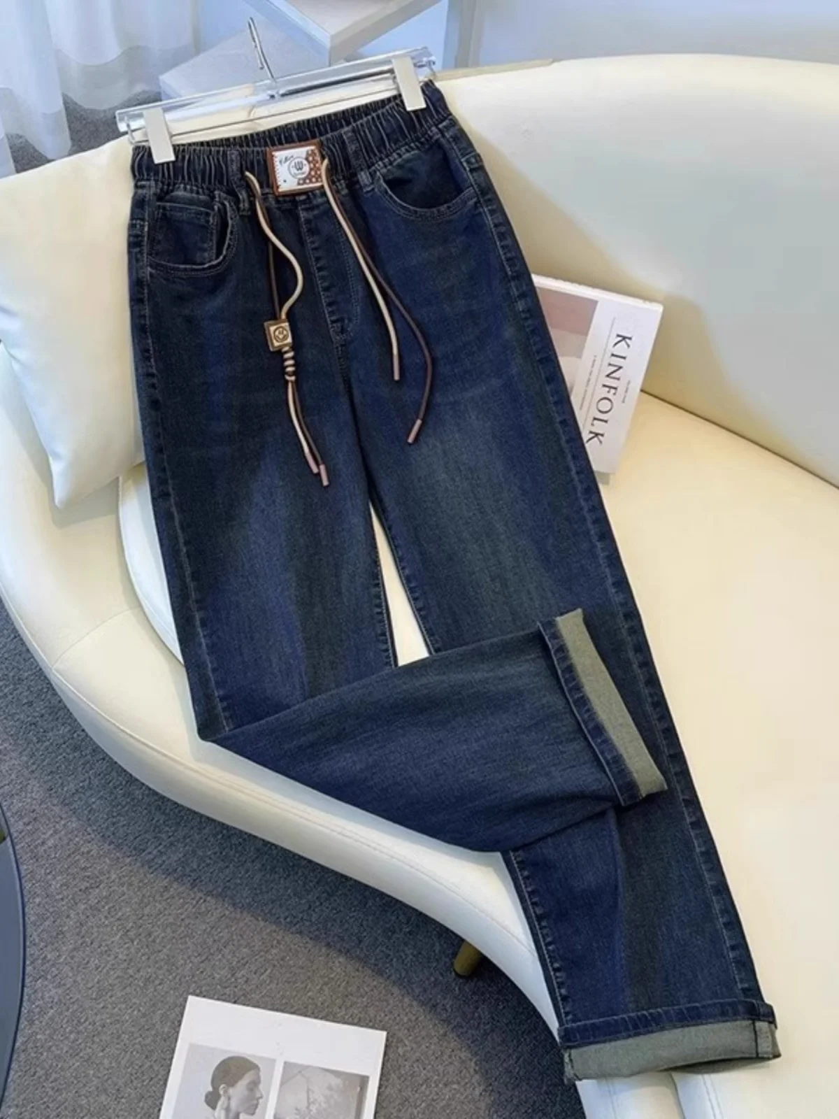 

High Waist Loose Fit Straight Leg Jeans Women's Autumn Faion 2025 New Sle Narrow Version Wide Leg Pants Winter