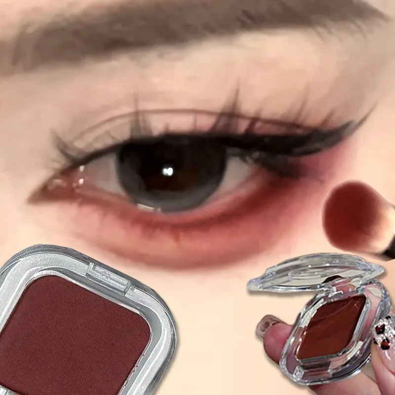 Rotbraune Monochrome Lidschatten-Eyeliner-Puder-Palette Seidig Matt Korallenrot Lying Silkworm Eyeliner Wasserfestes Aegyo-sal Make-up