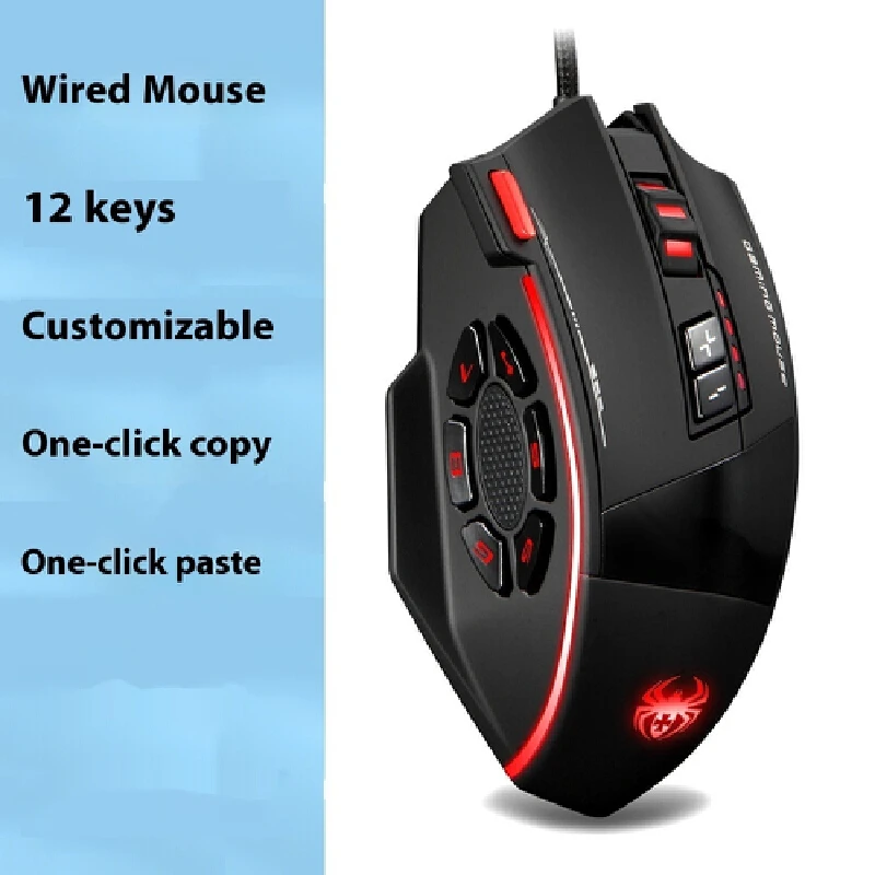 AULA Multi key mouse Multi functional programming Apex LOL Esports office Multi button mouse macro Halloween boys'gift  Notebook