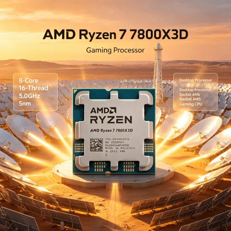 AMD Ryzen 7 7800X3D Desktop CPU 5nm 100-100000910 5.0GHz Eight-Core Sixteen-Thread 96M Cache AM5