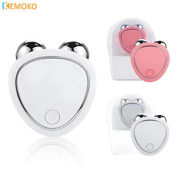 Mini massaggiatore elettrico per il viso massaggiatore a rullo di sollevamento microcorrente vibrazione sonica sollevamento del viso pelle stringere massaggio cura di bellezza