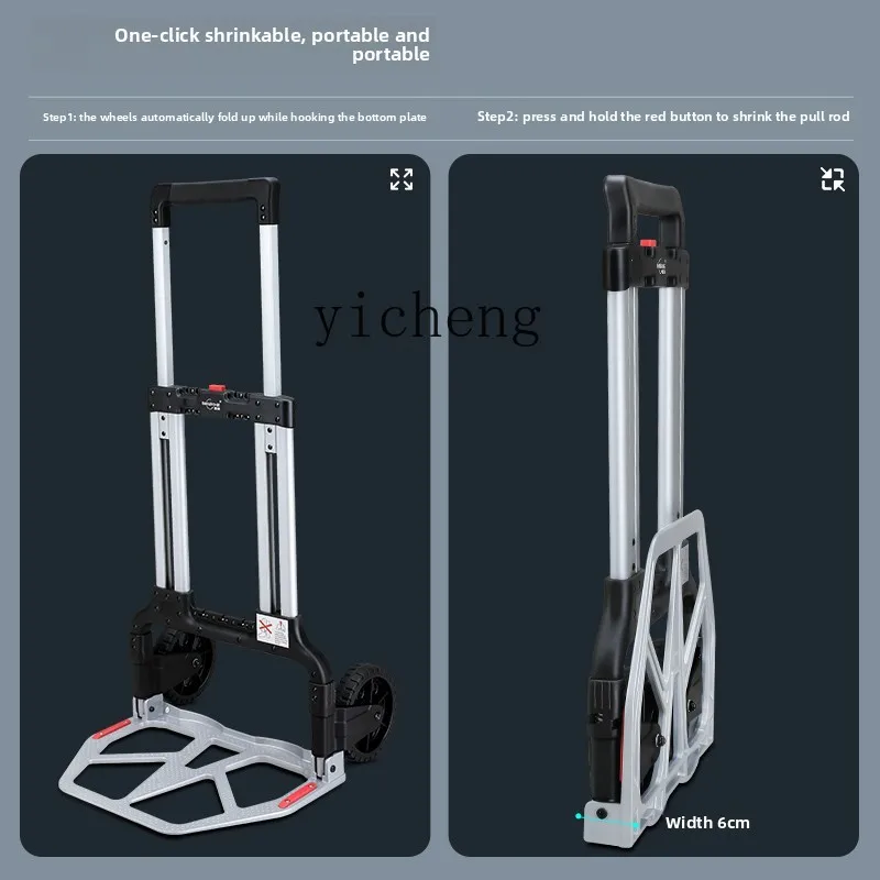 TQH hand-pulled cart folding portable pull cargo load king trolley pull cargo trailer