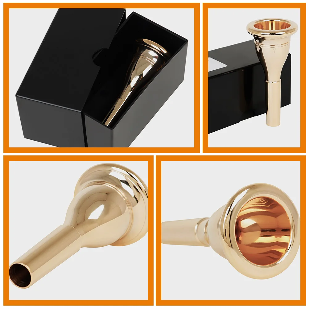 

Gilded Small Metal Trumpet Mouthpiece Polished Brass Surface Comfortable Texture Suitable for Beginner Adult Student Musical