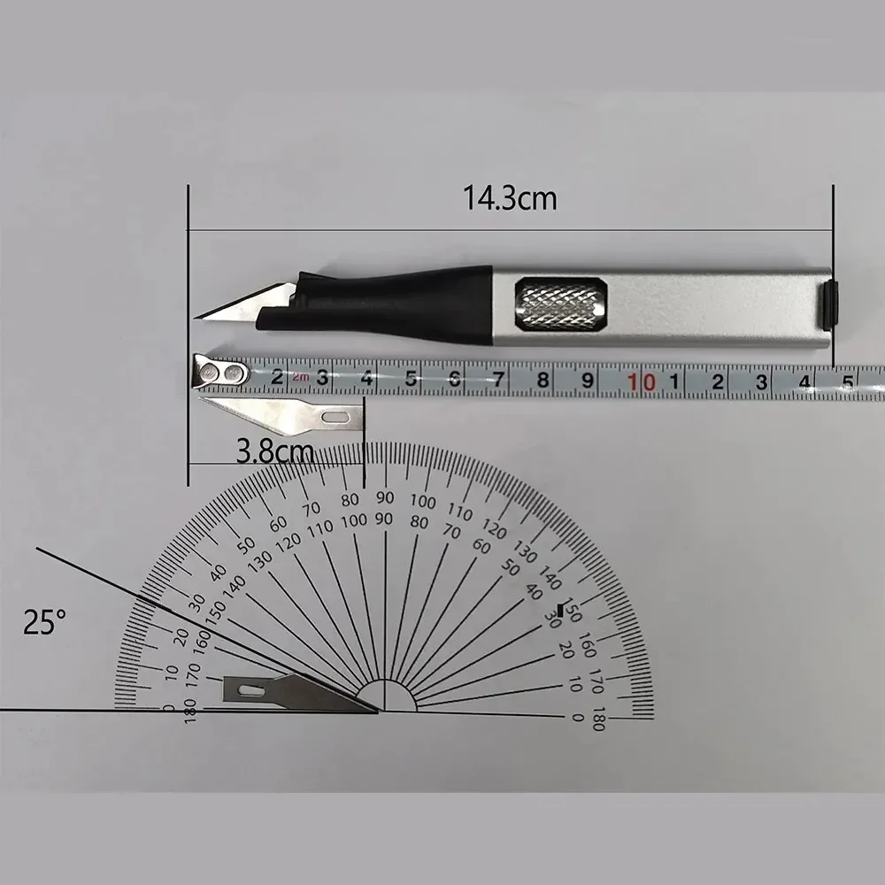 Stift förmiges DIY-Aluminiumgriff-Schnitz messer wird mit 5 Hufeisen-Kunst klingen geliefert, die von Ihnen selbst ersetzt werden können