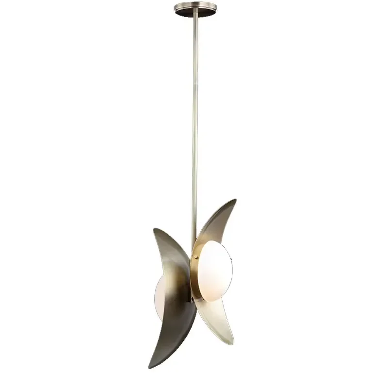 Nordic Copper Chandelier LED Modern Simple Art Pendant Light for Bedroom Bedside Restaurant Mini Creative Hanging Lamp Decor