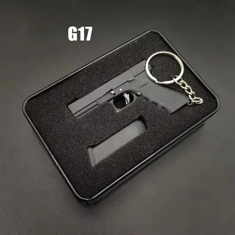 New 1:3 GLK G17 G34 TTI Taran Tactical Alloy Empire PUBG Pistol Keychain Gun Shell Ejection Free Assembly Figurines & Miniatures