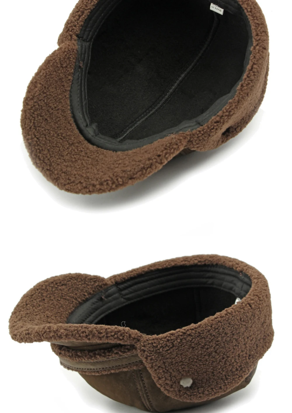 HT4544 Hohe Qualität Männer Frauen Winter Baseball Kappe Berber Fleece Wildleder Baseball Hüte Dicke Warme Snapback Kappe Papa Hut Earflap Caps – Detail 12