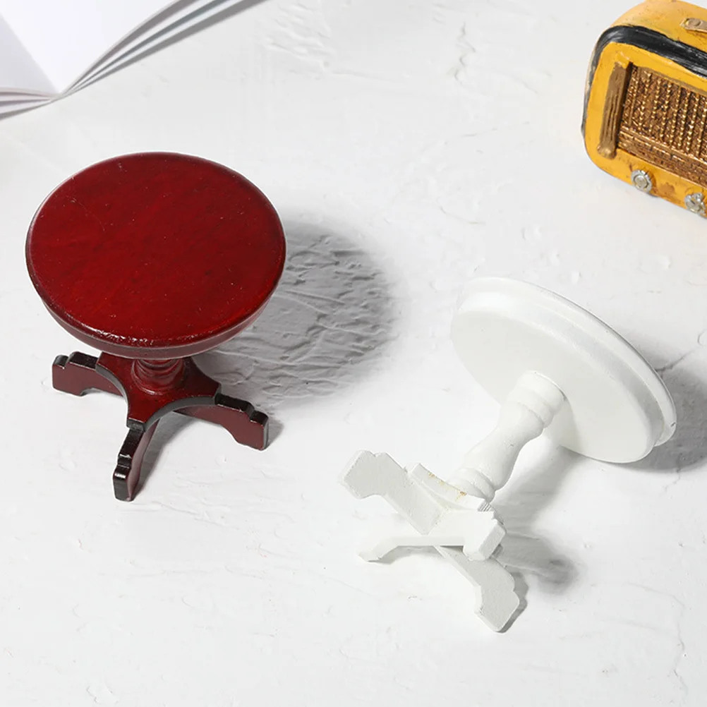 1 szt. Mini Drewniany Okrągły Domek na Kawę Mebelki dla Dzieci DIY Domek dla Lalek Dekoracja Mini Meble Miniaturowy Stolik do Salonu