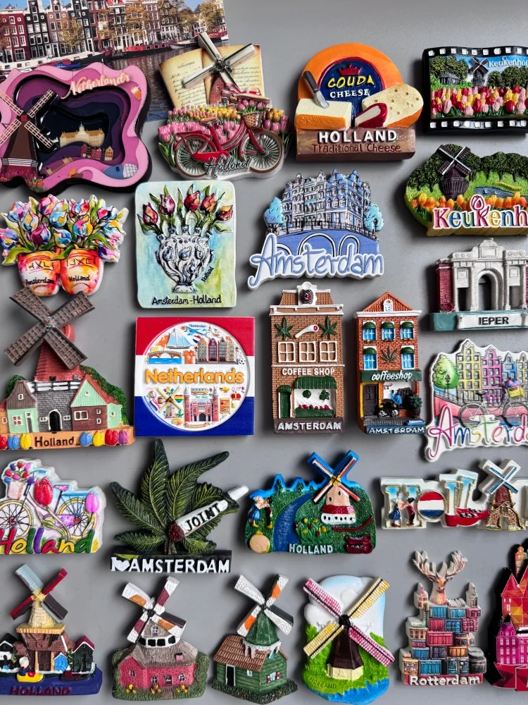 AliExpress NONE Netherlands Fridge Magnets Keukenhof Amsterdam Canal SHEESE Klompen Windmill Holland Coffee Shop Tulip Bicycle Rotterdam