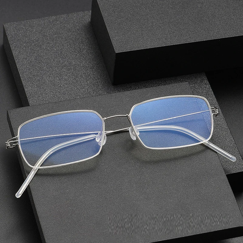 Simple Danish Design Handmade Linde Filament Box Glasses Frame for Men's Business with Myopia Frame Light Blue Light Prevention.