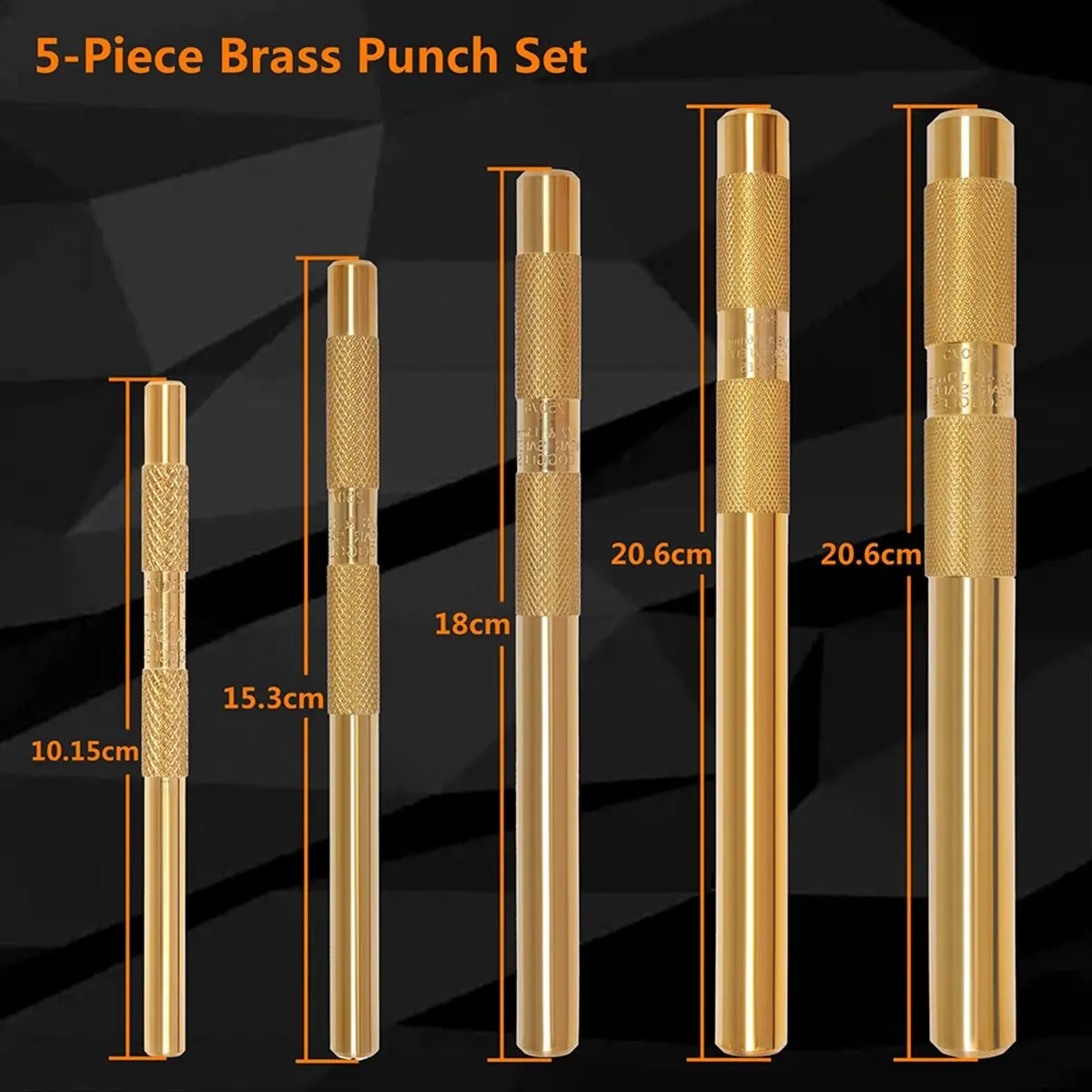 2026 NEW Brass Drift Punch Set, 25075 25076 25077 Brass Punches 5 Piece with 1/4 Inch, 3/8 Inch, 1/2 Inch, 5/8 Inch, 3/4 Inch