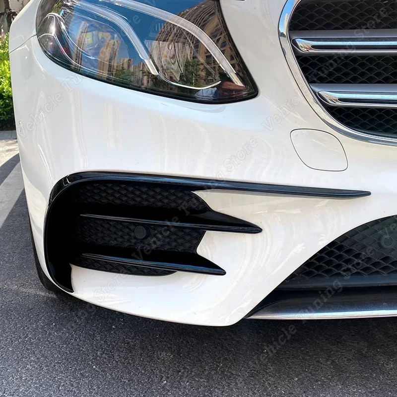 Front Bumper Trim Splitter Canards Air Vent Fin for Mercedes E Class W213 S213 E200 E220 E300 E350 E400 E43 2016-2020 Body kits