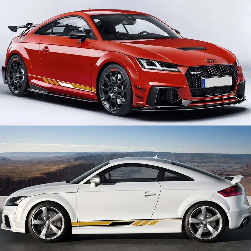 مقاوم للماء سيارة الجانب الباب ملصق شريط شارات الفينيل الزخارف اكسسوارات السيارات لأودي TT 8N MK1 MK2 8J كوبيه MK3 8S رودستر TFSI