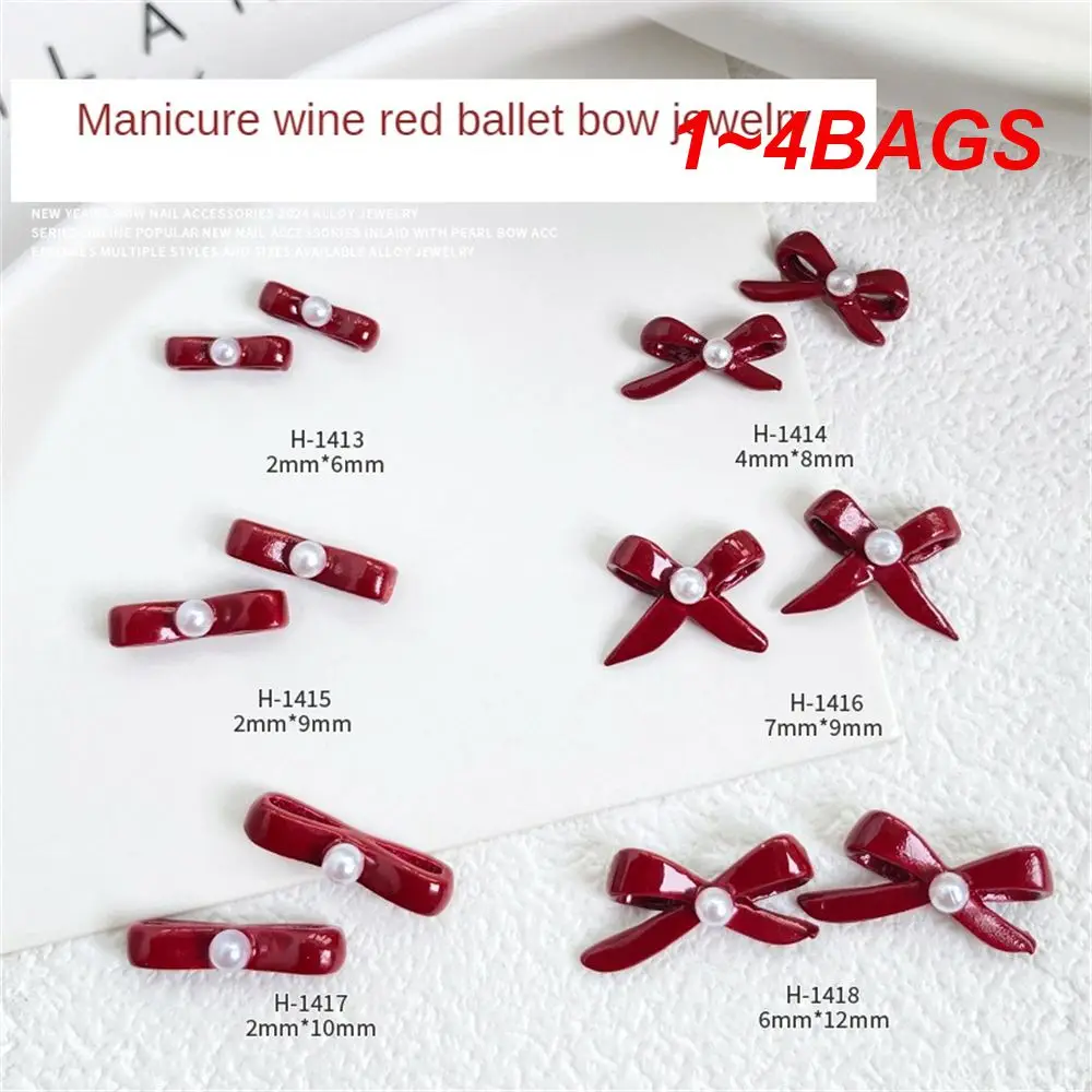 1~4BAGS Wine Red Nail Drill Simple And Fashionable Unique Cherry Drill Holiday Nail Decoration Alloy Drill Festival Design