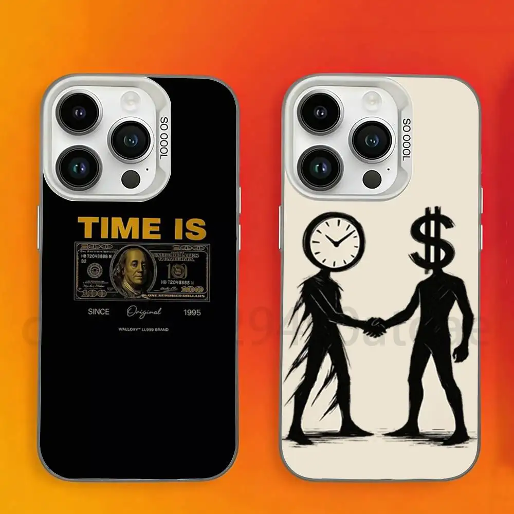 

Time is Money Banknote Phone Case For iPhone 17,16,15,14,13,12,11,Pro,Max,Plus,Mini, Anti Fall Matte Hard Bumper