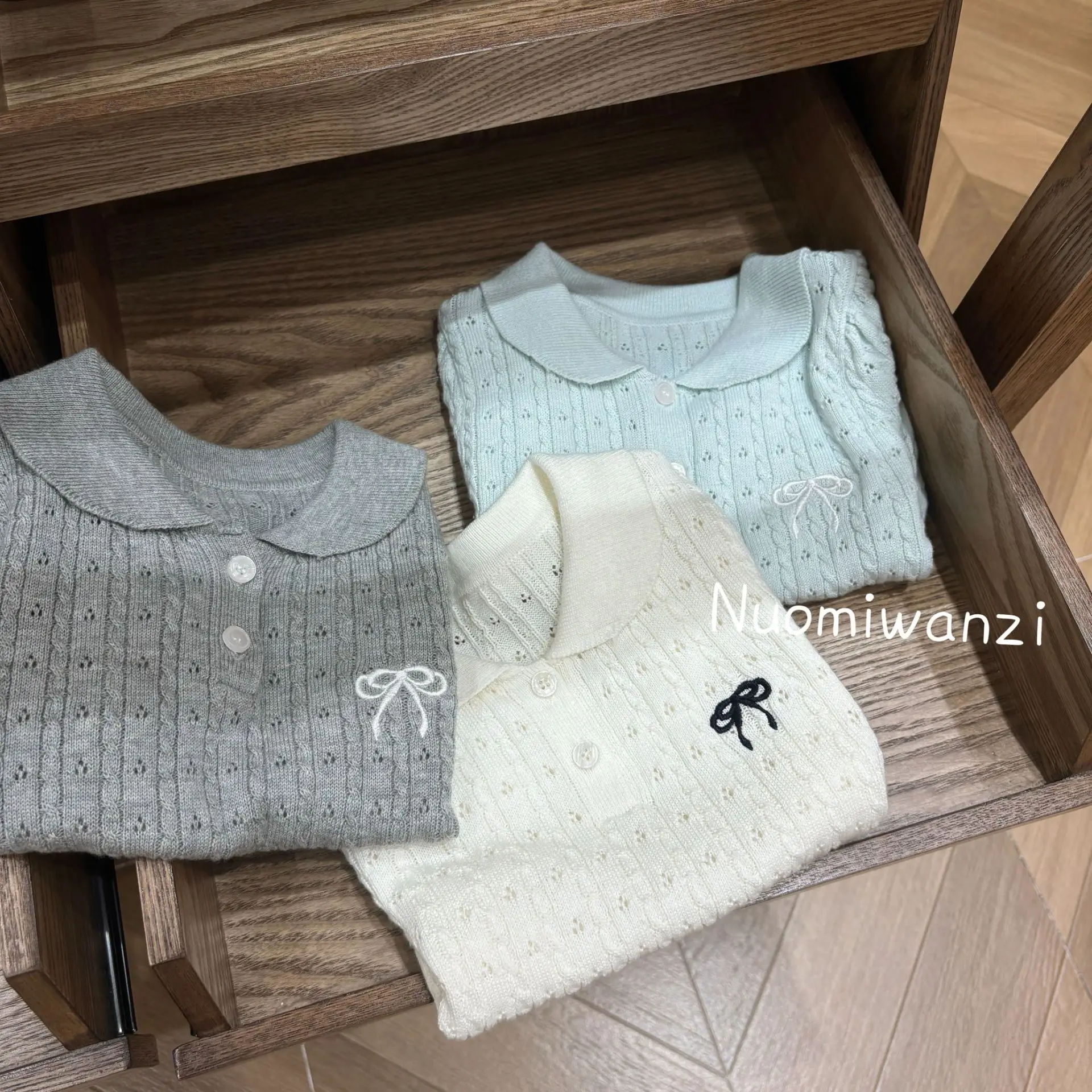 

Knitted Short Sleeves Cute Summer New 2025 Korean Fashion Sweet Casual College Style Butterfly Ice Knitted Short Sleeve T-shirt