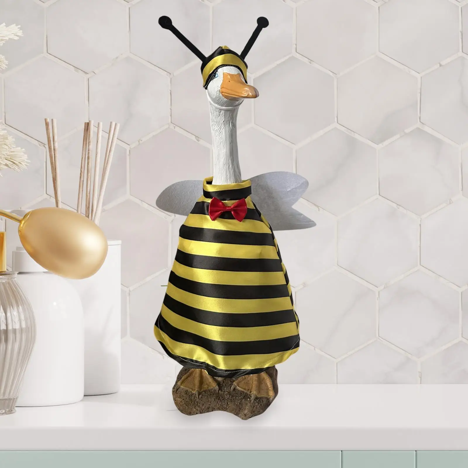 Bee Porch Goose Outfit Fits 23" H Statue Goose Clothes for Festival Lawn
