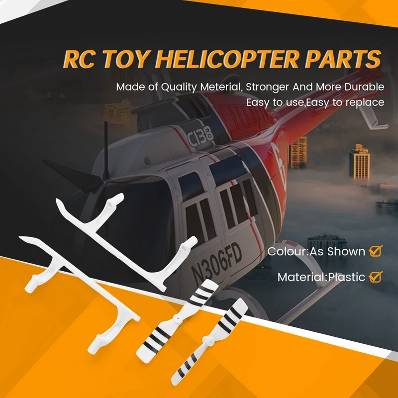 RC Toy Helicopter Upgrade C138 Undercarriage & Tail Rotor Kit for RC ERA C138 Bell 206 1:33 RC Toy Helicopter Parts [-68 Toy]
