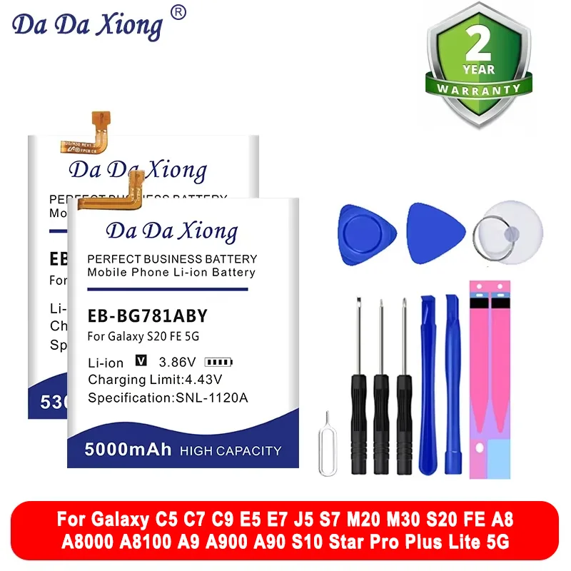 DaDaXiong Battery For Samsung Galaxy C5 C7 C9 E5 E7 J5 S7 M20 M30 S20 FE A8 A8000 A8100 A9 A900 A90 S10 Star Pro Plus Lite 5G