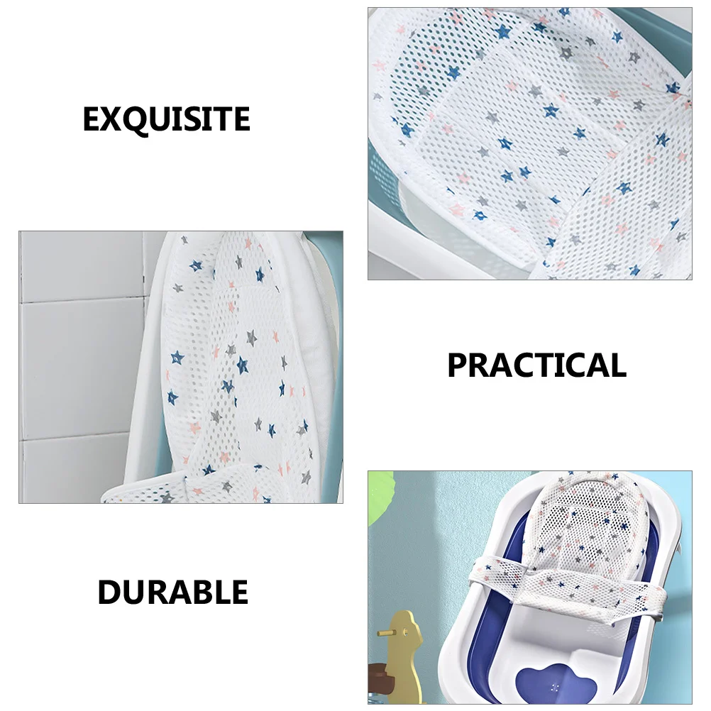 

Baby Bathtub Sit Up Mesh Side Fixed Hook Non-Slip Design Spine Protection Lightweight Portable Bath Seat Support