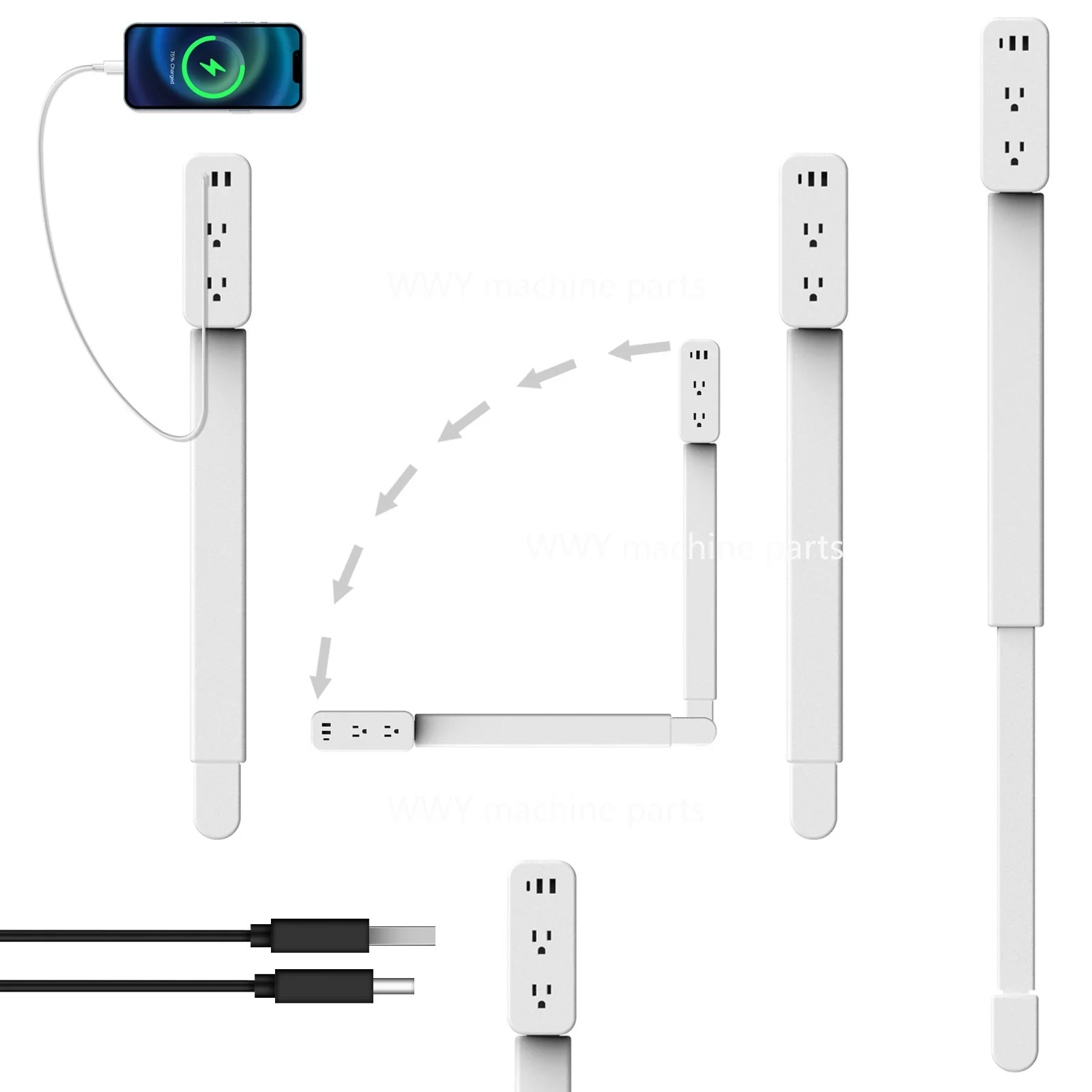 New retractable expansion power socket, power socket extender can rotate the socket 180 °
