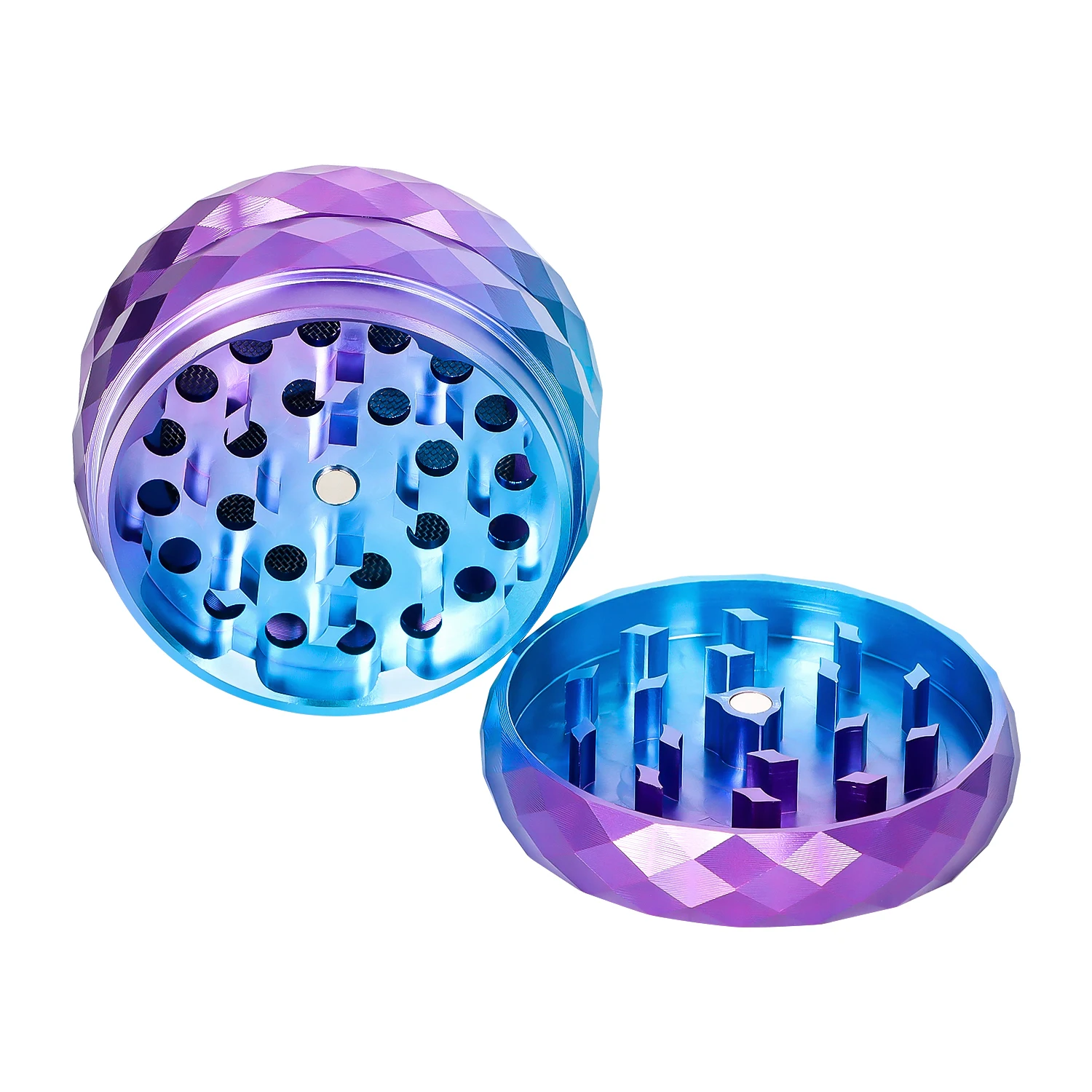 

Aircraft Aluminum Crusher 63MM 4 Layers Diamond Cutting Metal Crusher with Gift Box