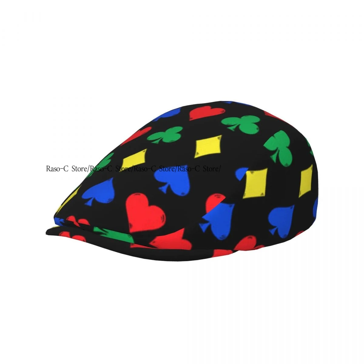 Flat Cap Men Women Newsboy Cap Colorful Card Suits Poker Pattern Driving Bunnet Ivy Hat Bakerboy Hat Spring Summer Boina