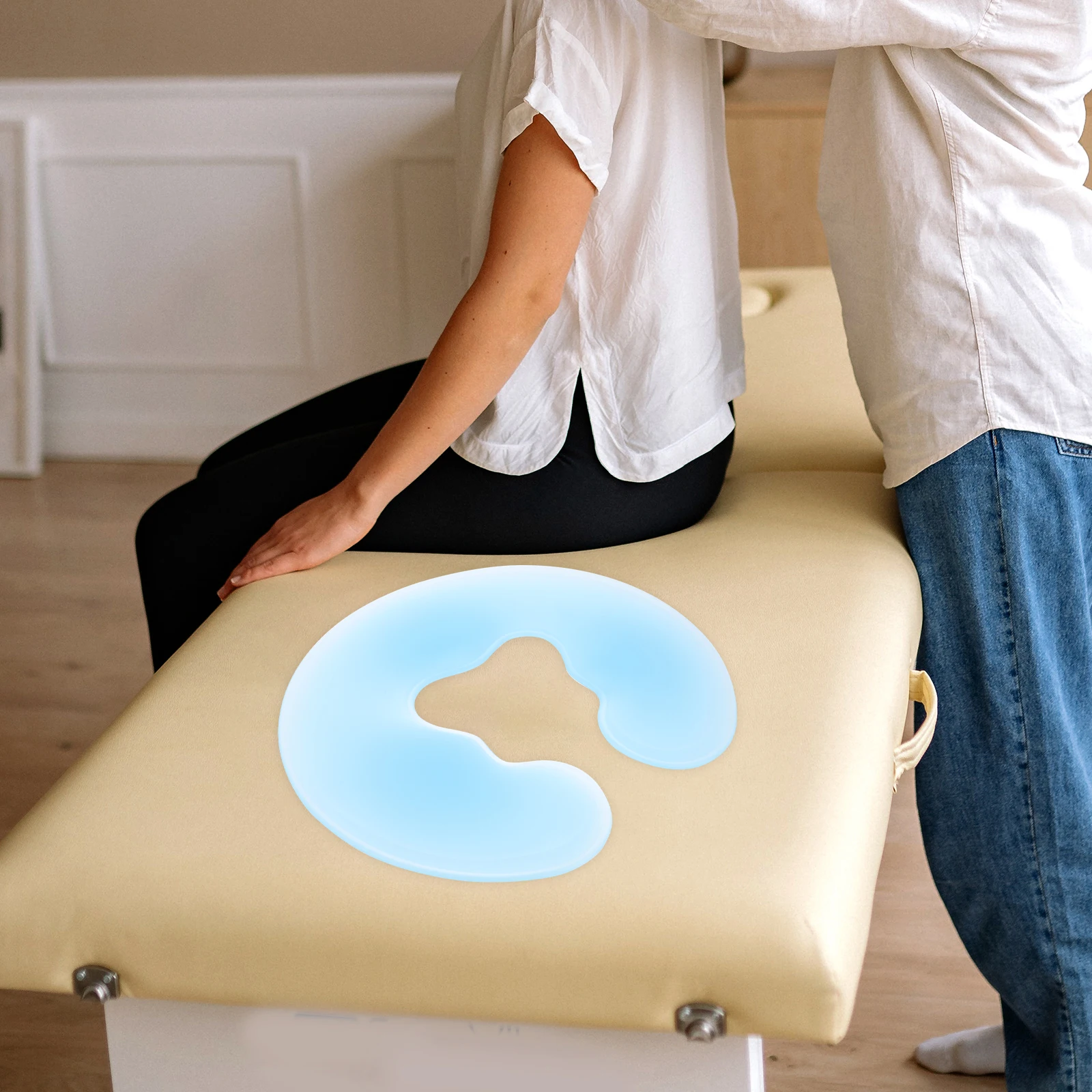 

1PC U-Shaped Face Massage Pillow Silicone Cushion For SPA Treatment And Relaxation