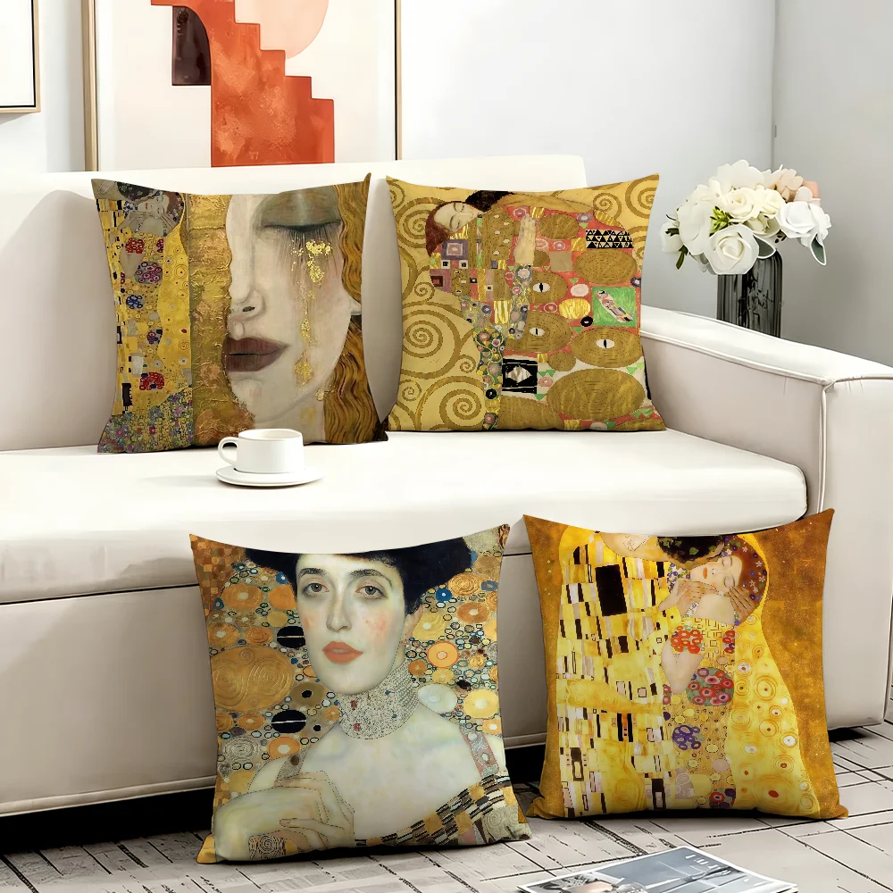 Painter G-Gustav K-Klimt cushion cover Anti-dustmite Sofa Cushion Decorative Office Cover Lounge Area Indoor & Outdoor Use